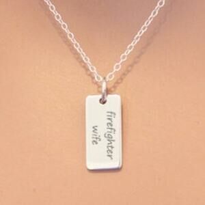 Sterling Silver Firefighter Wife Necklace